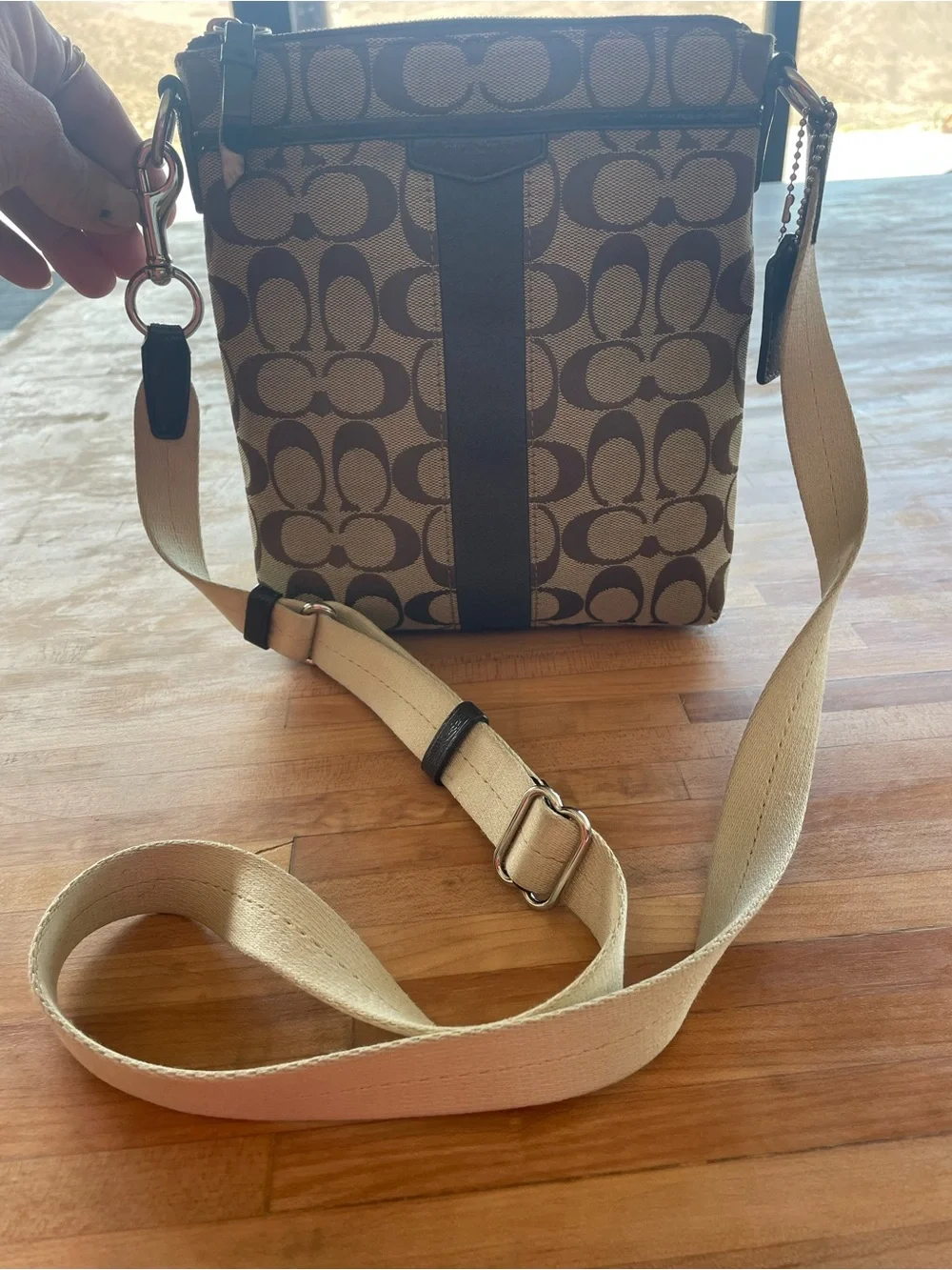 Coach Heritage Stripe Swingpack Crossbody Bag